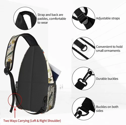 Miniatura 4 de Famame Mochila bandolera para el pecho, bolsa de hombro cruzada, gimnasio, ciclismo, viajes, senderismo, Varios