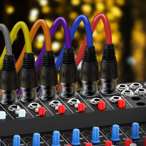 Miniatura 6 de Cables XLR, cable de micrófono de 3 pies, paquete de 10 unidades, XLR macho a hembra chapado en oro de 3 pines, cable de 10 colores, cable