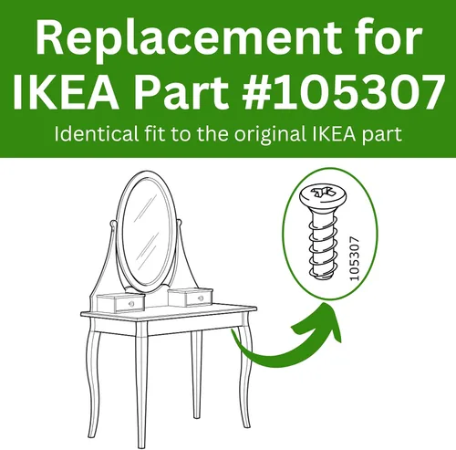 Miniatura 2 de Spare Hardware Parts Marco de cama y tornillo de escritorio (IKEA Parte #105307) (paquete de 8)