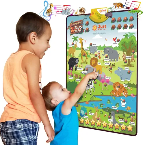 Miniatura 13 de Just Smarty Cuadro interactivo del alfabeto para pared Póster de música de ABC y 123 parlantes con luz interactiva Aprendizaje del alfabeto