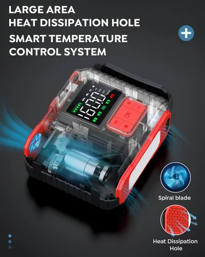 Miniatura 3 de Arrancador de batería para automóvil con compresor de aire, 160 PSI 8000 A pico 26800 mAh
