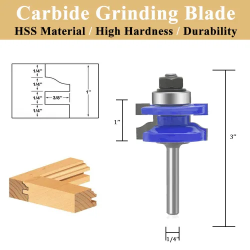 Miniatura 3 de TAIWAIN 1/4 Inch Shank Wood Router Bit Set 3 PCS, Milling Tool for Woodworking, Cabinet Door Rail Stile, Router Bits Sets Cutter Tool for Carbide