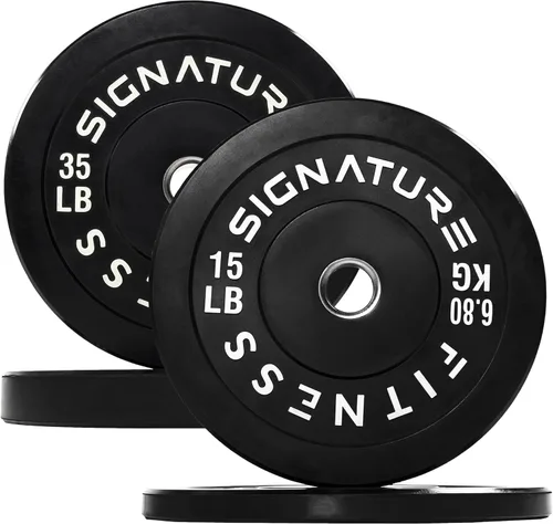 Miniatura 26 de Juego de placas olímpicas de amortiguación Fitvids, placas de peso de 2" para entrenamiento de fuerza y levantamiento de pesas, París o juego