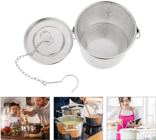 Miniatura 4 de Infusor de té grande, infusor de bola de té de acero inoxidable 304 para hojas sueltas y bolas de especias para cocinar sopa, gran capacidad