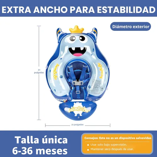 Miniatura 2 de Free Swimming Baby Flotador de piscina para bebés inflable con toldo solar, flotador de natación para bebés con esponja de seguridad y soporte