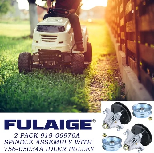 Miniatura 2 de Paquete de 2 conjuntos de husillo 918-06976 con polea 756-05034A reemplazan al husillo Cub Cadet 918-06976A 618-06976 para Cub Cadet XT1-LT42