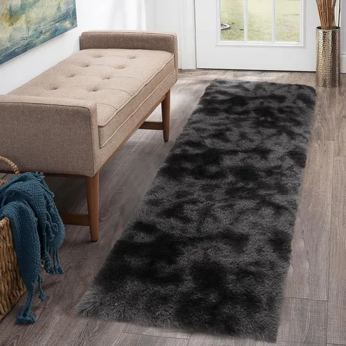 Miniatura 13 de CAROMIO Alfombra Corredor Esponjosa para Dormitorio Sala de Estar 2x6 Pies, Alfombras de Área Shag Alfombra de Felpa Suave Gruesa Larga de Piel Tie