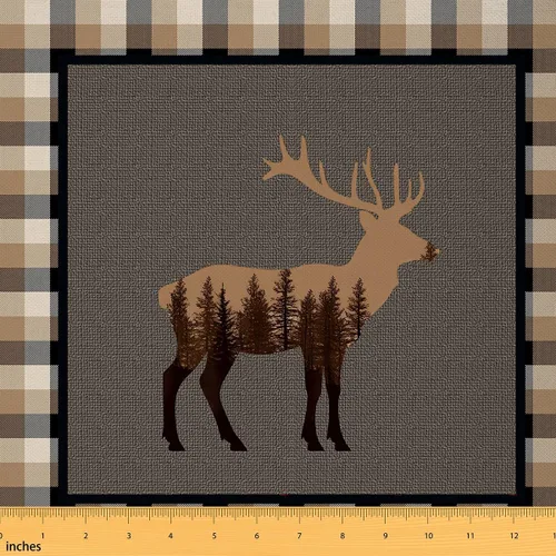 Miniatura 15 de Tela de ciervo bonita por yarda para niñas y niños, decoración de caza de ciervos, impermeable, tela para exteriores, estampado de pata de oso