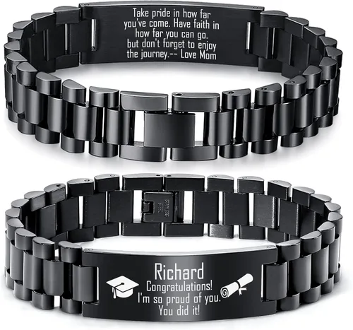 Miniatura 10 de MEALGUET Regalos de graduación para él, pulsera de graduación personalizable, regalo inspirador para graduados universitarios de clase de 2025