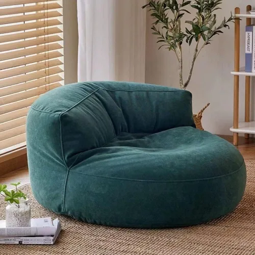 Silla Puf de Chenilla Funda de Puf (Sin Relleno) Lavable Ultra Suave Puf Otomano Niños Adultos Silla Puf Sillón Perezoso Sofá Asiento de Piso Verde