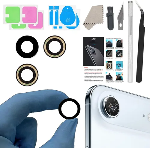 Miniatura 13 de Reemplazo de lente de vidrio de cámara para iPhone 11, GVKVGIH reemplazo de lente de vidrio de cámara trasera con adhesivo preinstalado, kit
