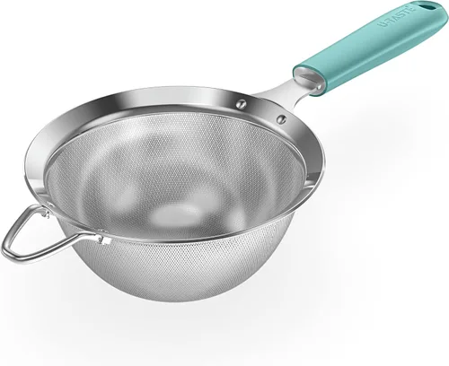 Miniatura 20 de Colador de malla de acero inoxidable 18/8: U-Taste Colador de alimentos de malla fina de cocina de 3.9 pulgadas con mango de silicona resistente (4)