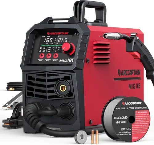 Miniatura 10 de ARCCAPTAIN Soldador MIG de 130 A, soldador MIG de núcleo de flujo de 110 V, máquina de soldadura TIG/Stick 3 en 1 con sinergia, equipo de soldadura