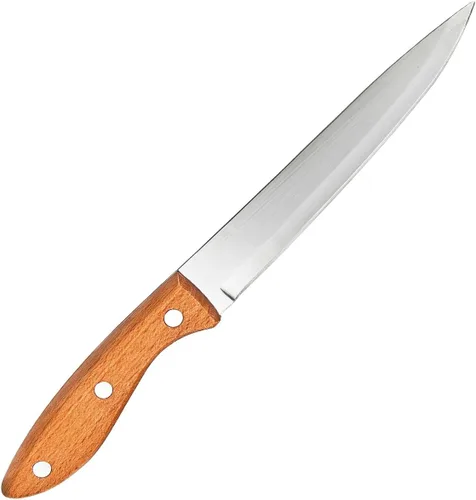 Miniatura 10 de Cuchillo de pelar frutas y verduras de corte de carne cuchillo de cocina de acero inoxidable hoja ultra afilada mango ergonómico de madera