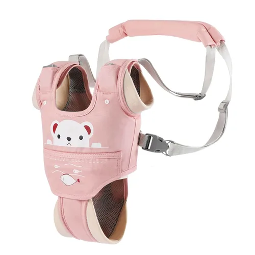 Miniatura 2 de Arnés de mano para caminar para bebé, cinturón ajustable para niños pequeños, arnés para caminar de pie y caminar, ayudante de aprendizaje con Rosa