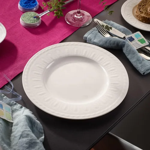 Miniatura 2 de Villeroy & Boch Cellini - Plato llano, 10.5 pulgadas, porcelana premium, color blanco