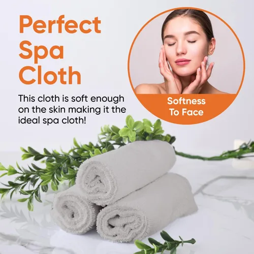 Miniatura 6 de Superio Toallas de rizo de algodón, toallas grises 100% algodón, trapos de limpieza para cuerpo y cara, toallas de spa, multiusos