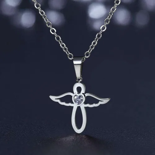 Miniatura 7 de PHOCKSIN Collares de piedra natal de enero a diciembre para mujer, circonita cúbica infinita con bonito dije de ala de ángel para niñas
