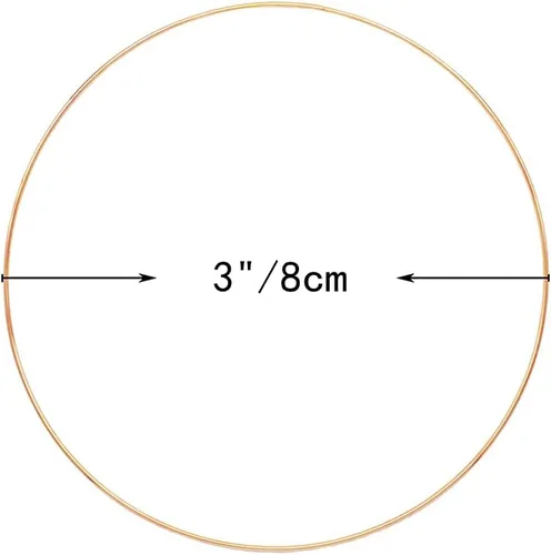 Miniatura 2 de Auvoau Paquete de 6 aros de metal de 3 pulgadas para manualidades, corona de macramé, para atrapasueños, decoración de boda y manualidades