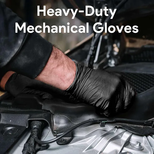 Miniatura 7 de WECARE Guantes de nitrilo de 8 mil, guantes de mecánico resistentes, con agarre de diamante, guantes desechables sin polvo ni látex