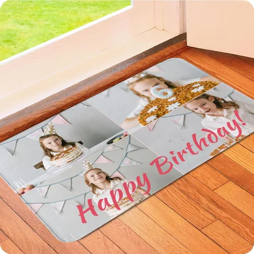 Miniatura 10 de Tapete personalizado para puerta con imagen, logotipo, nombre, texto, antideslizante, lavable, rectangular, personalizable con estampado, tapete