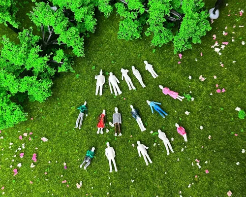 Miniatura 9 de DS. DISTINCTIVE STYLE 100 mini figuras humanas a escala 1:100, sin pintar, variadas poses en miniatura, para diseño arquitectónico, proyecto