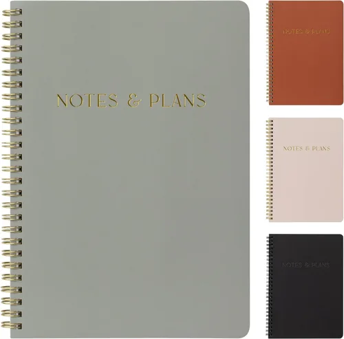 Hermoso planificador diario y cuaderno con horario por hora, bloc de notas estético en espiral para organizar fácilmente tus tareas y citas, Verde