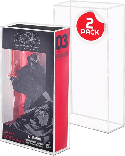 EVORETRO Estuche de exhibición para figuras de acción de Hasbro Star Wars Black Series de 6 pulgadas - 2 paquetes - Acrílico transparente grueso,