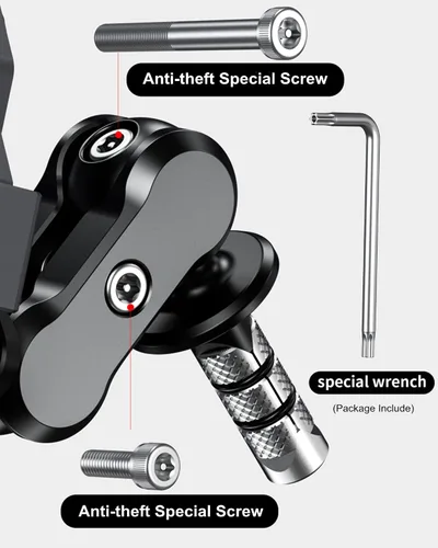 Miniatura 7 de BRCOVAN Soporte de metal antirrobo para teléfono con amortiguador de vibraciones y bloqueo seguro, aleación de aluminio, tamaño ajustable