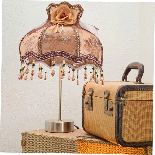 Miniatura 7 de Lurrose Pantalla de lámpara victoriana, pantalla de campana, estilo victoriano, lámpara de mesa antigua para sala de estar y dormitorio