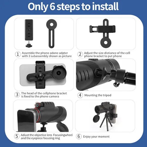 Miniatura 7 de Telescopio monocular de 10 x 42, alcance FMC y BAK4 de alta potencia, agarre antideslizante, impermeable, regalos de cumpleaños para hombres, papá