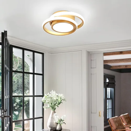 Miniatura 7 de CANEOE Lámpara de Techo LED Pequeña y Moderna, Dorada Redonda, Accesorios de Luz de Pasillo para Techos, Lámparas de Techo Interiores para Pasillo