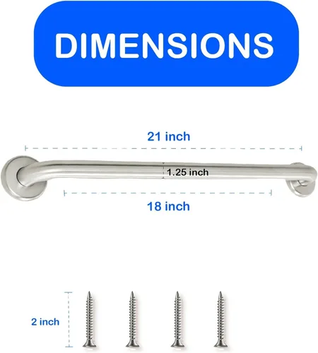 Miniatura 2 de Barra de agarre para bañera y ducha, escaleras, cama, inodoro, baño, asistencia de soporte y pasamanos de seguridad, acero inoxidable 304, agarre