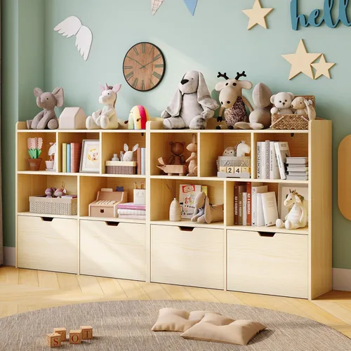 Miniatura 7 de GAOMON Organizador de almacenamiento de juguetes, estantería para niños, armario de almacenamiento de juguetes, armario para libros infantiles