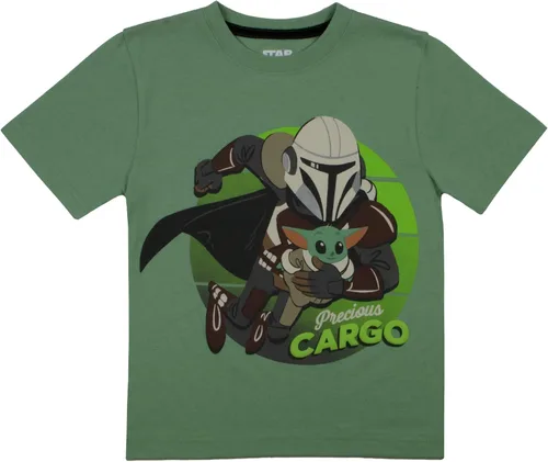 Miniatura 2 de STAR WARS The Mandalorian - Conjunto de camiseta y pantalones cortos para niños, The Mandalorian Baby Yoda camiseta y pantalones cortos para niños