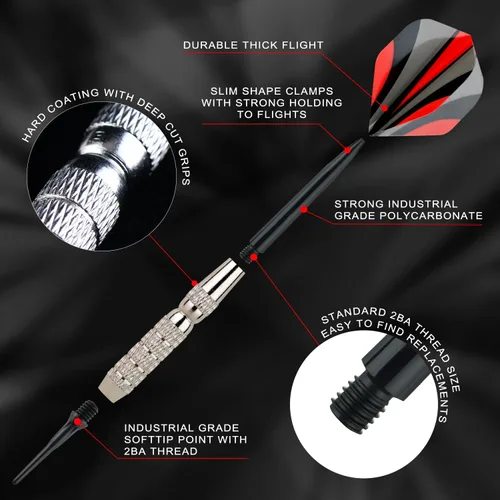 Miniatura 2 de Steel Tip Darts Set 18 Grams15 Pack Steel Barrels