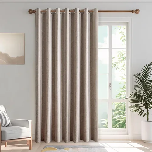 Miniatura 28 de IGEMAEVE Cortinas 100% opacas de 108 pulgadas de largo para dormitorio, juego de 2 paneles de cortinas opacas con bolsillo para barra y pestaña
