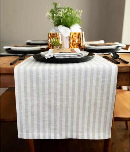 Miniatura 52 de Solino Home Camino de mesa de lino de 36 pulgadas – Amalfi Stripe 100% lino puro, camino de mesa azul marino y blanco, 14 x 36 pulgadas, ideal