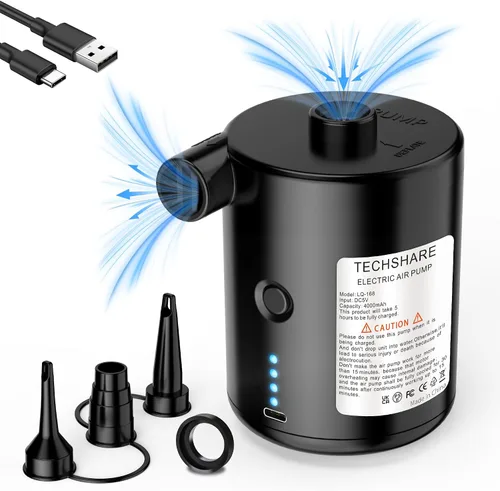 Miniatura 2 de Bomba de aire para colchón de aire, bomba de colchón de aire para inflables, inflador de llenado rápido, bomba de aire, perfecta para acampar al