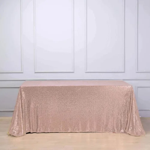 Miniatura 14 de Tableclothsfactory Luxury Collection Duchess - Mantel rectangular de lentejuelas, 60 x 126 pulgadas, color plateado