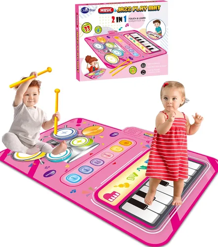 Miniatura 8 de Juguetes para niños de 1 año, tapete musical para bebé con piano y tambor, volumen ajustable, juguetes para niños de 12 a 18 meses, regalos