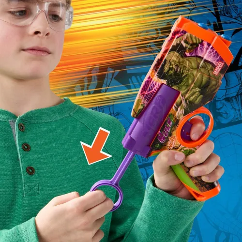 Miniatura 10 de Nerf Marvel Hulk Dart Blaster 4 dardos de espuma Nerf N1 Diseños de piel inspirados en Hulk Regalos para llenar calcetines navideños