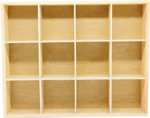 1 Pieza 13.4''x10.6''x2'' Caja de Divisor de Almacenamiento de Madera, Caja de Exhibición Organizadora, Bandeja de Exhibición, Soporte para Tablero