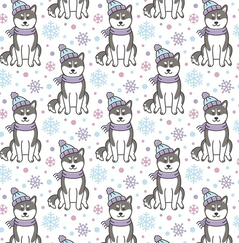 Miniatura 2 de Stesha Party Papel de regalo de perro Husky de invierno de 30 x 20 pulgadas (3 hojas)
