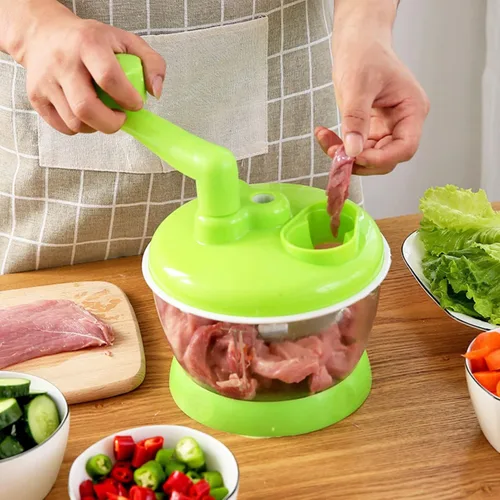Miniatura 7 de Picadora manual de ajo, manivela de verduras, picadora de cebolla, picadora manual de alimentos, picadora de verduras, procesador de alimentos