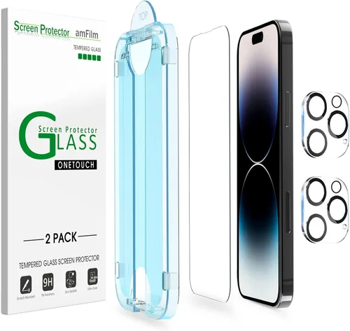 Miniatura 15 de amFilm Protector de Pantalla OneTouch para iPhone 17 Pro 6.3'' + Protector de Lente de Cámara Instalación de Alineación Automática Sin Burbujas