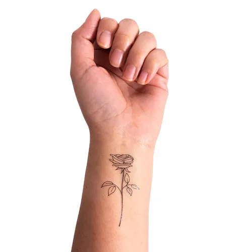 Miniatura 6 de Aquí y ahora afirmaciones ponibles - 26 tatuajes temporales, diseños artísticos de tatuajes falsos, letras pequeñas, ilustraciones florales