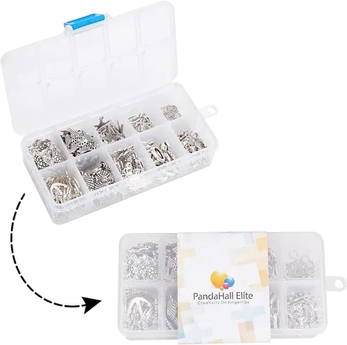 Miniatura 7 de PH PandaHall 180 dijes de concha de pez, 9 estilos de dijes de océano con 50 anillos de salto, colgante de estrella de mar, conchas marinas, peces 9
