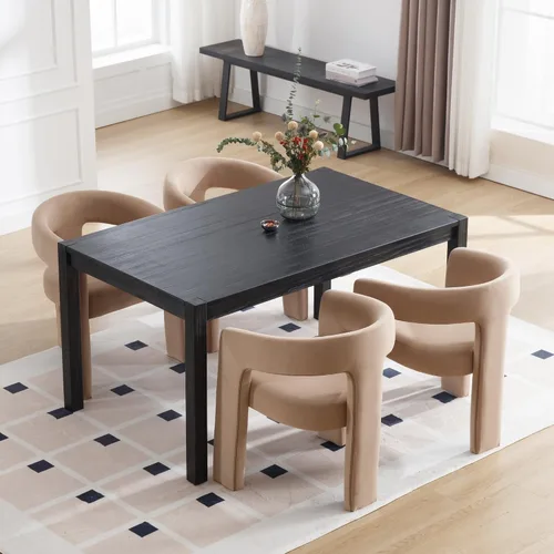 Miniatura 2 de Juego de 4 modernas sillas de comedor tapizadas de tela de terciopelo con respaldo abierto, bonitas sillas laterales de barril de cocina, sillas
