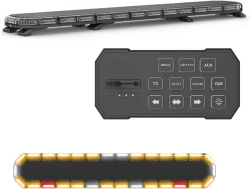 SpeedTech Lights K-Force Elite 65 TIR - Barra de luz estroboscópica LED para remolque, arados, construcción, camión de servicio (ámbar/ámbar)
